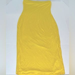 MOA Collection Yellow Slim Fit Bodycon  Elastic Tube Midi Dress Size Small NEW!